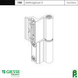 Cerniera per serramento alluminio nodo C001, modello flash base cod. 00120 Giesse