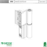 Cerniera per serramento alluminio nodo C001, modello flash base cod. 00120 Giesse