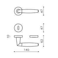 Maniglia per porta serie Sector rosetta bocchetta foro Patent M186 Olivari