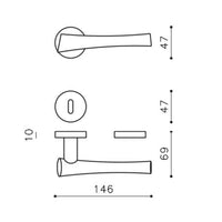Maniglia per porte serie Sibilla rosetta e  bocchetta foro Patent M154 Olivari