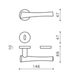 Maniglia per porte serie Sibilla rosetta e  bocchetta foro Patent M154 Olivari