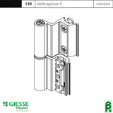 Cerniera per serramento alluminio nodo C015, modello flash base 3a anta cod. 00143 Giesse