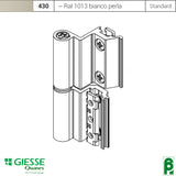 Cerniera per serramento alluminio nodo C015, modello flash base 3a anta cod. 00143 Giesse