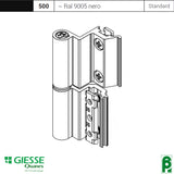 Cerniera per serramento alluminio nodo C015, modello flash base 3a anta cod. 00143 Giesse