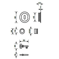 Kit scorrevole maniglie tonde con ditale di trascinamento e serratura con chiave K1201 Valli & Valli