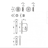 Kit per scorrevole tondo con nottolino e serratura K1200 Valli & Valli