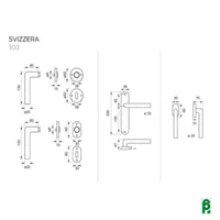 Maniglia Svizzera Rosetta Tonda Foro Chiave 103.236.B.60 Fimet