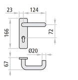 Kit maniglia M1C doppia leva per porta tagliafuoco REI 1 anta PROGET/UNIVER 3101046.001 Ninz