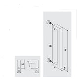 Maniglione inox squadrato spessore 25 mm. Georgia Q. 802K.25 Fimet Descrizione