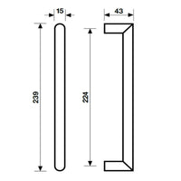 Maniglione Acciaio inox AISI 304 interasse mm.224 K 1219 Valli & Valli