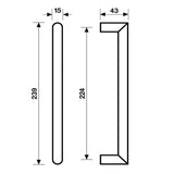 Maniglione Acciaio inox AISI 304 interasse mm.224 K 1219 Valli & Valli