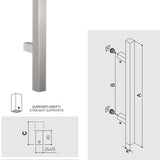 Maniglione inox quadrato Texas diritto 831.25/30 Fimet