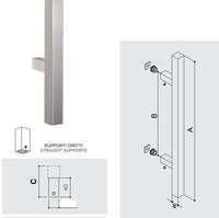 Maniglione inox quadrato Texas diritto 831.25/30 Fimet