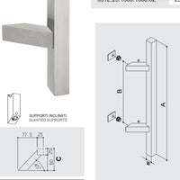 Maniglione inox quadrato Texas inclinato 831Z.25/30 Fimet