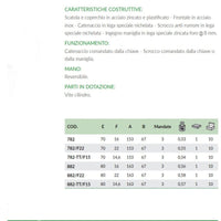 Serratura per fasce Cassa 64 Entrata 70 Frontale 22 782 Omec